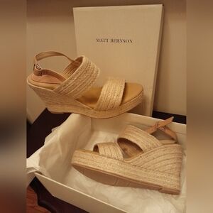 Matt Bernson Jute Wedges Size 9 New